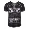 Im A Dad And Barber Funny Fathers Day & 4Th Of July Men's Short Sleeve V-neck 3D Print Retro Tshirt Black
