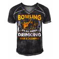 Its All About Drinking Beer And Scoring 178 Bowling Bowler Men's Short Sleeve V-neck 3D Print Retro Tshirt Black