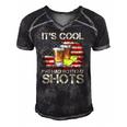 Its Cool Ive Had Both My Shots American Flag 4Th Of July Men's Short Sleeve V-neck 3D Print Retro Tshirt Black