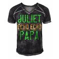 Juliet Echo Echo Papa Papa T-Shirt Fathers Day Gift Men's Short Sleeve V-neck 3D Print Retro Tshirt Black