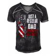 Just A Regular Dad Trying Not To Raise Liberals -- On Back Men's Short Sleeve V-neck 3D Print Retro Tshirt Black