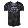 Kids Daddy Ive Got Your 6 Thin Blue Line Cute Men's Short Sleeve V-neck 3D Print Retro Tshirt Black