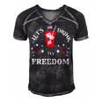 Lets Drink To Freedom Firework Patriotic 4Th Of July Men's Short Sleeve V-neck 3D Print Retro Tshirt Black