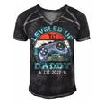 Leveled Up To Daddy 2022 Video Gamer Soon To Be Dad 2022 Men's Short Sleeve V-neck 3D Print Retro Tshirt Black