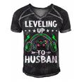 Leveling Up To Husban Husband Video Gamer Gaming Men's Short Sleeve V-neck 3D Print Retro Tshirt Black