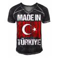 Made In Turkey Flag Turkish 8 Shirt Men's Short Sleeve V-neck 3D Print Retro Tshirt Black