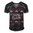 Mama Claus Christmas Ugly Sweater Men's Short Sleeve V-neck 3D Print Retro Tshirt Black