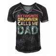 Marching Band Retro Drumline Dad Funny Gift For Daddy Men's Short Sleeve V-neck 3D Print Retro Tshirt Black
