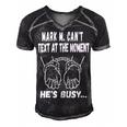 Mark M Cant Text At The Moment Hes Busy Men's Short Sleeve V-neck 3D Print Retro Tshirt Black