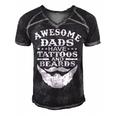 Mens Awesome Dads Have Tattoos And Beards Fathers Day V3 Men's Short Sleeve V-neck 3D Print Retro Tshirt Black