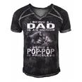 Mens Being A Dad Is An Honor Being A Pop-Pop Is Priceless Grandpa Men's Short Sleeve V-neck 3D Print Retro Tshirt Black