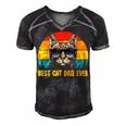 Mens Best Cat Dad Ever For Dad On Fathers Day Cat Daddy Men's Short Sleeve V-neck 3D Print Retro Tshirt Black