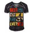 Mens Best Cat Dad Ever Funny Fathers Day Gifts 461 Trending Shirt Men's Short Sleeve V-neck 3D Print Retro Tshirt Black