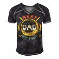 Mens Best Dad By Par Golf Lover Fathers Day Men's Short Sleeve V-neck 3D Print Retro Tshirt Black