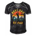 Mens Best Dad By Par Golfing Fathers Day Golf Lover Men's Short Sleeve V-neck 3D Print Retro Tshirt Black