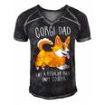 Mens Corgi Dad Like A Regular Dad Only Cooler - Funny Corgi Men's Short Sleeve V-neck 3D Print Retro Tshirt Black