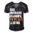 Mens Dad Husband Grandpa 70 Years Legend Birthday 70 Years Old Men's Short Sleeve V-neck 3D Print Retro Tshirt Black