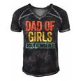 Mens Dad Of Girls Outnumbered Fathers Day Men's Short Sleeve V-neck 3D Print Retro Tshirt Black