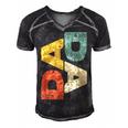 Mens Dada Fathers Day Men's Short Sleeve V-neck 3D Print Retro Tshirt Black