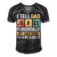 Mens Daddy I Tell Dad Jokes Periodically Fathers Day Men's Short Sleeve V-neck 3D Print Retro Tshirt Black
