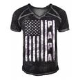 Mens Fathers Day - Best Dad Ever Usa American Flag Men's Short Sleeve V-neck 3D Print Retro Tshirt Black