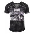 Mens Fathers Day From Grandkids Dad Grandpa Great Grandpa Men's Short Sleeve V-neck 3D Print Retro Tshirt Black