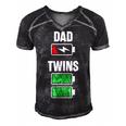Mens Funny Dad Fathers Day Birthday Twins Twin Dad Men's Short Sleeve V-neck 3D Print Retro Tshirt Black
