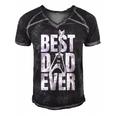 Mens Funny Dads Birthday Fathers Day Best Dad Ever Men's Short Sleeve V-neck 3D Print Retro Tshirt Black
