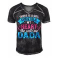 Mens Funny Fathers Day Shirt A Girl She Calls Me Dada Grandpa 7 Shirt Men's Short Sleeve V-neck 3D Print Retro Tshirt Black