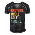 Mens Funny Golfer Brother Uncle Golf Legend Vintage Retro Golfing Men's Short Sleeve V-neck 3D Print Retro Tshirt Black
