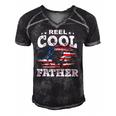 Mens Gift For Fathers Day Tee - Fishing Reel Cool Father Men's Short Sleeve V-neck 3D Print Retro Tshirt Black