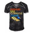 Mens Husband Dad Cornhole Legend Men's Short Sleeve V-neck 3D Print Retro Tshirt Black