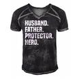 Mens Husband Father Protector Hero Funny Fathers Day Men's Short Sleeve V-neck 3D Print Retro Tshirt Black