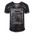 Mens Jordanian Dad Nutrition Facts National Pride Gift For Dad Men's Short Sleeve V-neck 3D Print Retro Tshirt Black