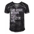 Mens Loan Officer Husband Daddy Protector Hero Fathers Day Dad Men's Short Sleeve V-neck 3D Print Retro Tshirt Black