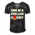Mens One In A Melon Daddy Funny Watermelon Dad Fathers Day Gift Men's Short Sleeve V-neck 3D Print Retro Tshirt Black