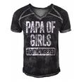 Mens Papa Of Girls Outnumbered Fathers Day Men's Short Sleeve V-neck 3D Print Retro Tshirt Black