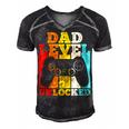 Mens Pregnancy Announcement Dad Level Unlocked Soon To Be Father V2 Men's Short Sleeve V-neck 3D Print Retro Tshirt Black