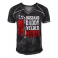 Mens Proud Welding Husband Daddy Welder Hero Weld Fathers Day Men's Short Sleeve V-neck 3D Print Retro Tshirt Black