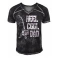 Mens Reel Cool Dad Fishing Daddy Mens Fathers Day Gift Idea Men's Short Sleeve V-neck 3D Print Retro Tshirt Black