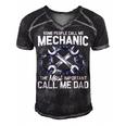 Mens Some People Call Me Mechanic The Most Important Call Me Dad V2 Men's Short Sleeve V-neck 3D Print Retro Tshirt Black