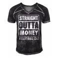 Mens Straight Outta Money Funny Volleyball Dad Men's Short Sleeve V-neck 3D Print Retro Tshirt Black