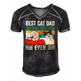 Mens Vintage Best Cat Dad Ever Bump Fit Classic Men's Short Sleeve V-neck 3D Print Retro Tshirt Black