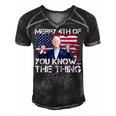 Merry 4Th Of You KnowThe Thing Happy 4Th Of July Memorial Men's Short Sleeve V-neck 3D Print Retro Tshirt Black