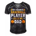 My Favorite Baseball Player Calls Me Dad 819 Trending Shirt Men's Short Sleeve V-neck 3D Print Retro Tshirt Black