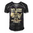 My Son Has Your Back - Proud Army Dad Father Gift Men's Short Sleeve V-neck 3D Print Retro Tshirt Black
