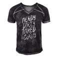 Nerdy Dirty Inked & Curvy Tattoo Woman Girl Nerd Men's Short Sleeve V-neck 3D Print Retro Tshirt Black