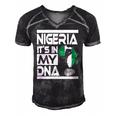 Nigeria Is In My Dna Nigerian Flag Africa Map Raised Fist Men's Short Sleeve V-neck 3D Print Retro Tshirt Black