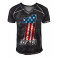 Number One Dad American Flag 4Th Of July Fathers Day Gift Men's Short Sleeve V-neck 3D Print Retro Tshirt Black
