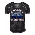 Ofishally 13 Years Old Fisherman 13Th Birthday Fishing Men's Short Sleeve V-neck 3D Print Retro Tshirt Black